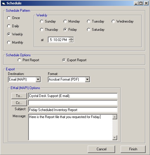 Crystal Reports CrystalDesk Report Scheduler New Features